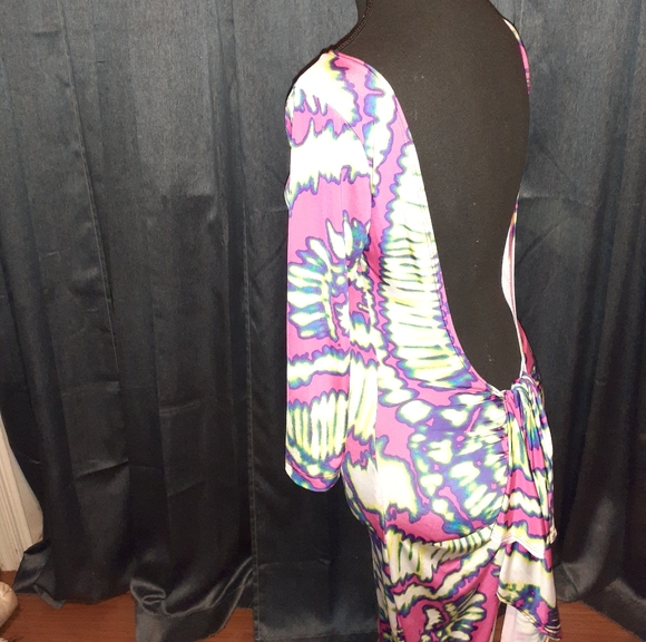 Hot Pink Neon Party Dress - Picture 3 of 3